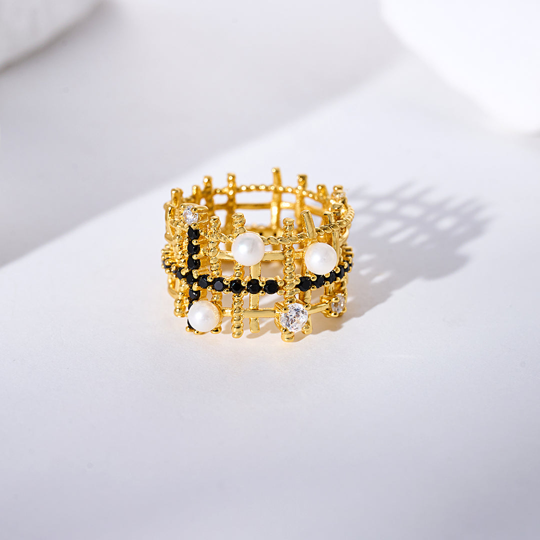 Top Grade Freshwater Pearl Ring WR00370 | TWEED - PEARLY LUSTRE