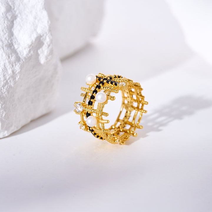 Top Grade Freshwater Pearl Ring WR00370 | TWEED - PEARLY LUSTRE