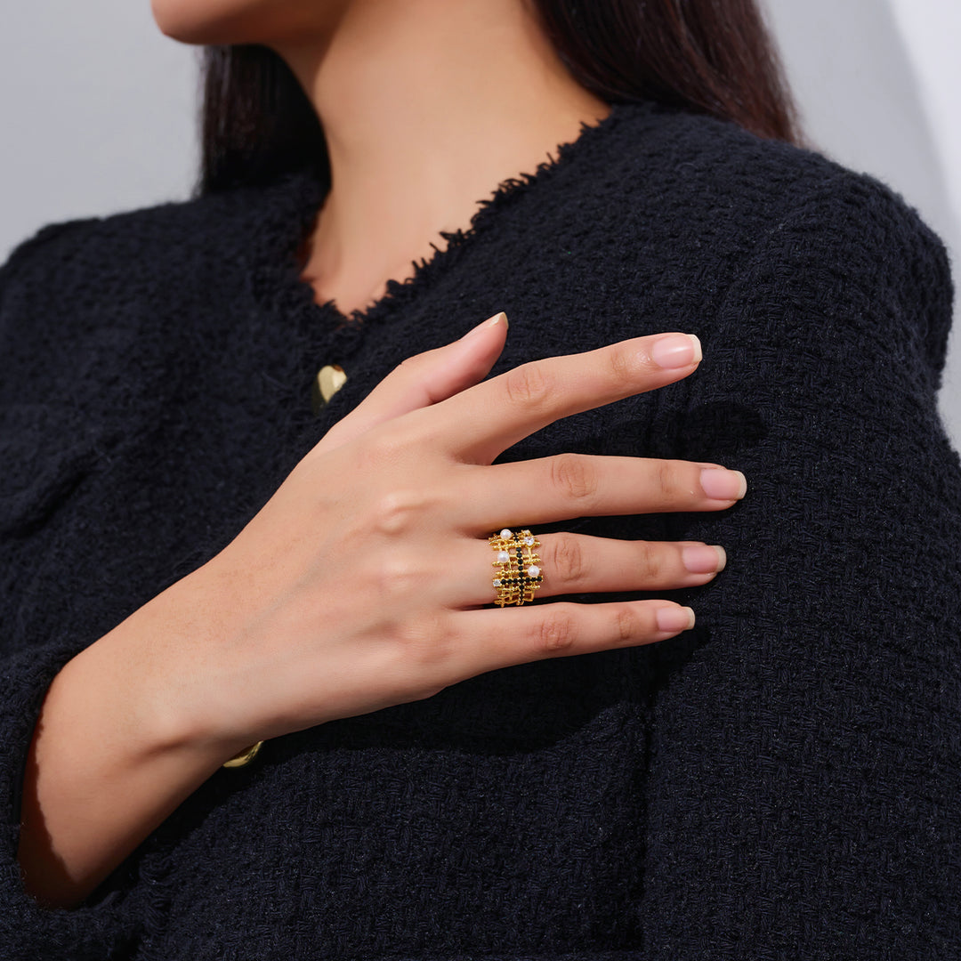 Top Grade Freshwater Pearl Ring WR00370 | TWEED - PEARLY LUSTRE