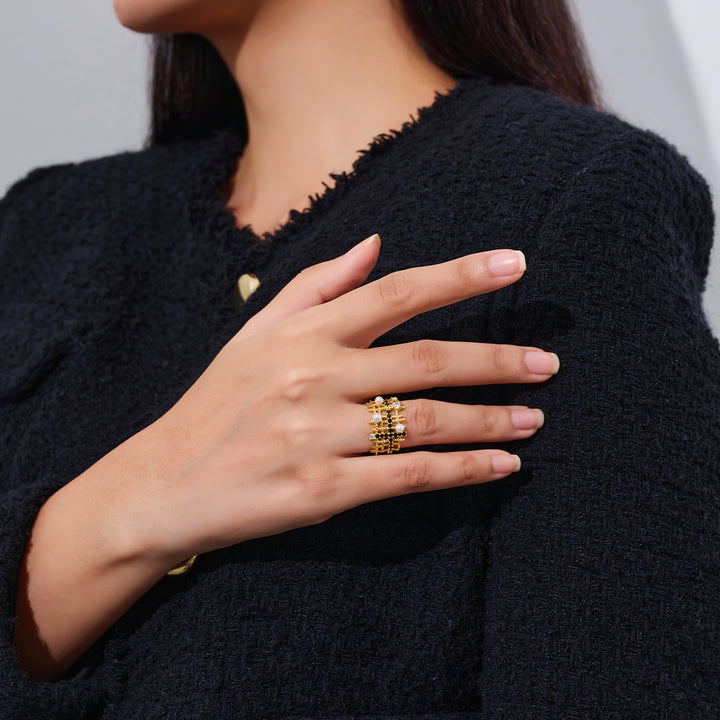 Top Grade Freshwater Pearl Ring WR00370 | TWEED - PEARLY LUSTRE