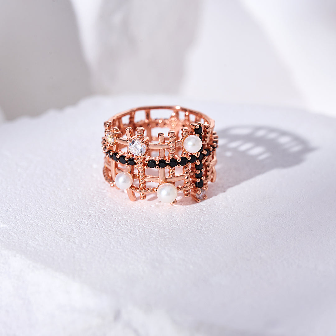 Top Grade Freshwater Pearl Ring WR00371 | TWEED - PEARLY LUSTRE
