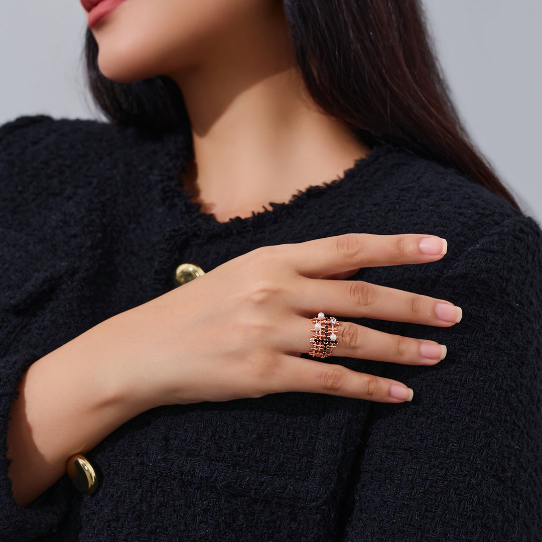 Top Grade Freshwater Pearl Ring WR00371 | TWEED - PEARLY LUSTRE