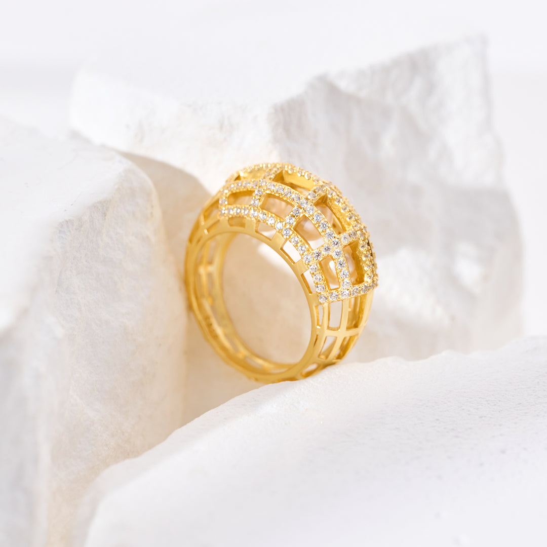 Top Grade Freshwater Pearl Ring WR00376 | WATERFALL - PEARLY LUSTRE