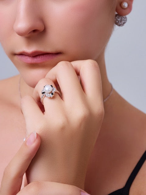 Anillo de perla de agua dulce de primera calidad WR00377 | TWEED