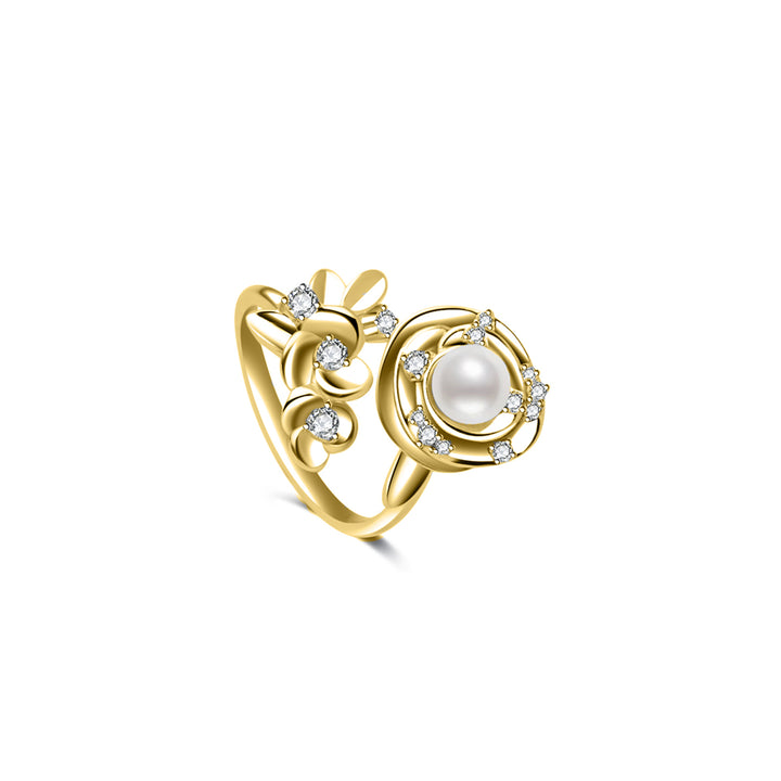 Top Grade Freshwater Pearl Ring WR00383 | ROSE - PEARLY LUSTRE