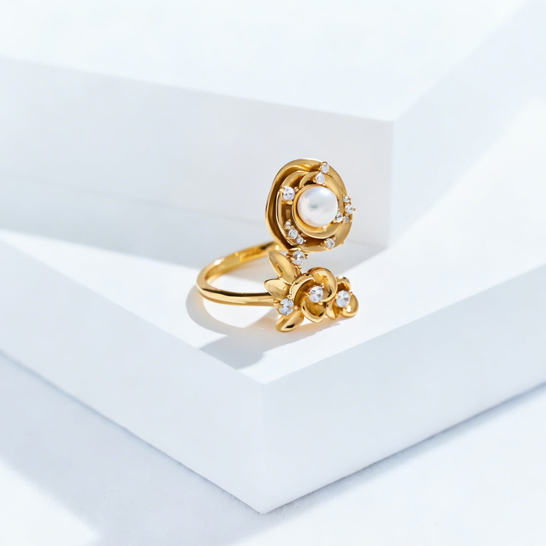 トップグレード淡水パールリング WR00383 | ローズ