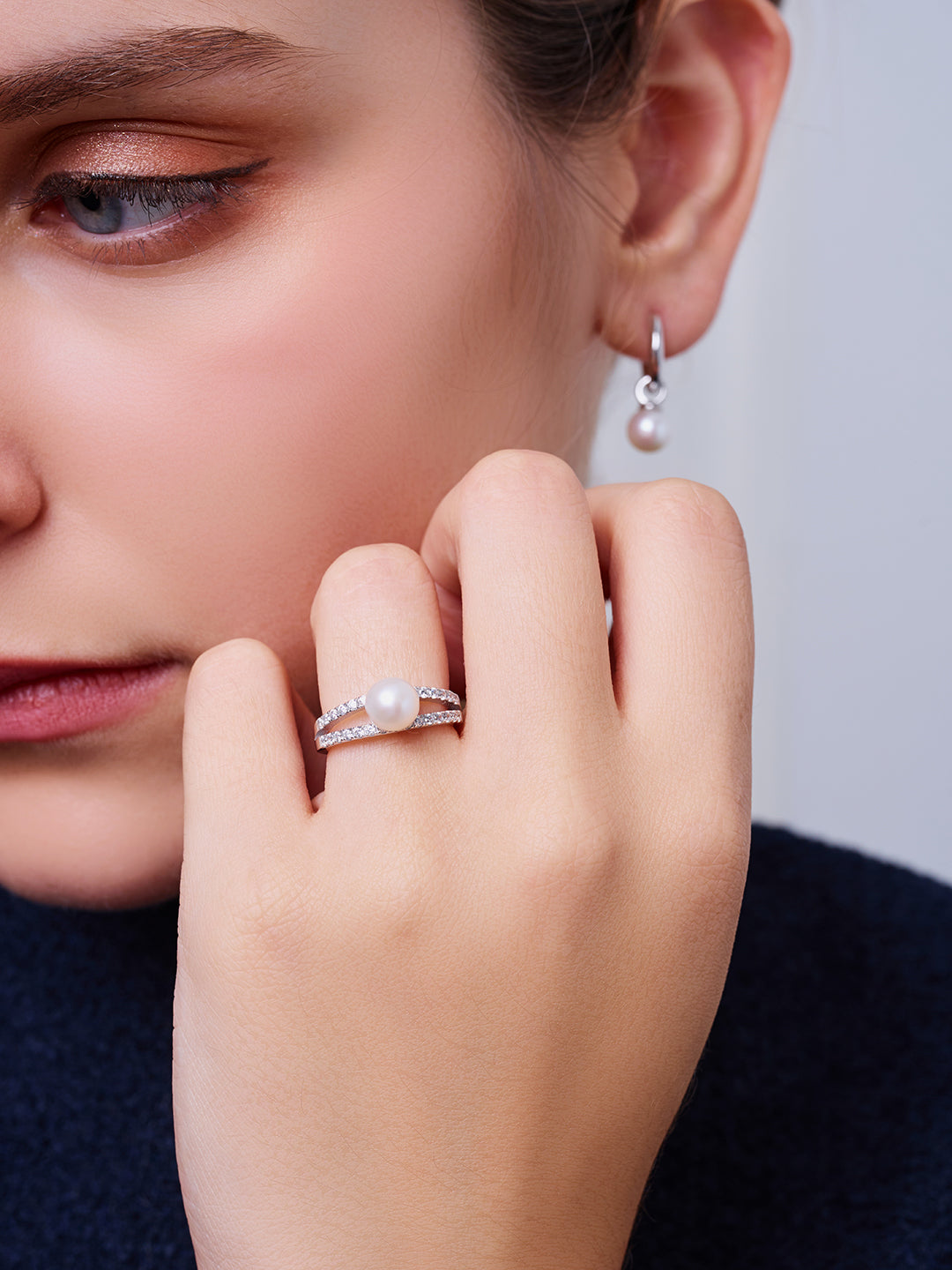 Bague en perle d'eau douce de qualité supérieure WR00384