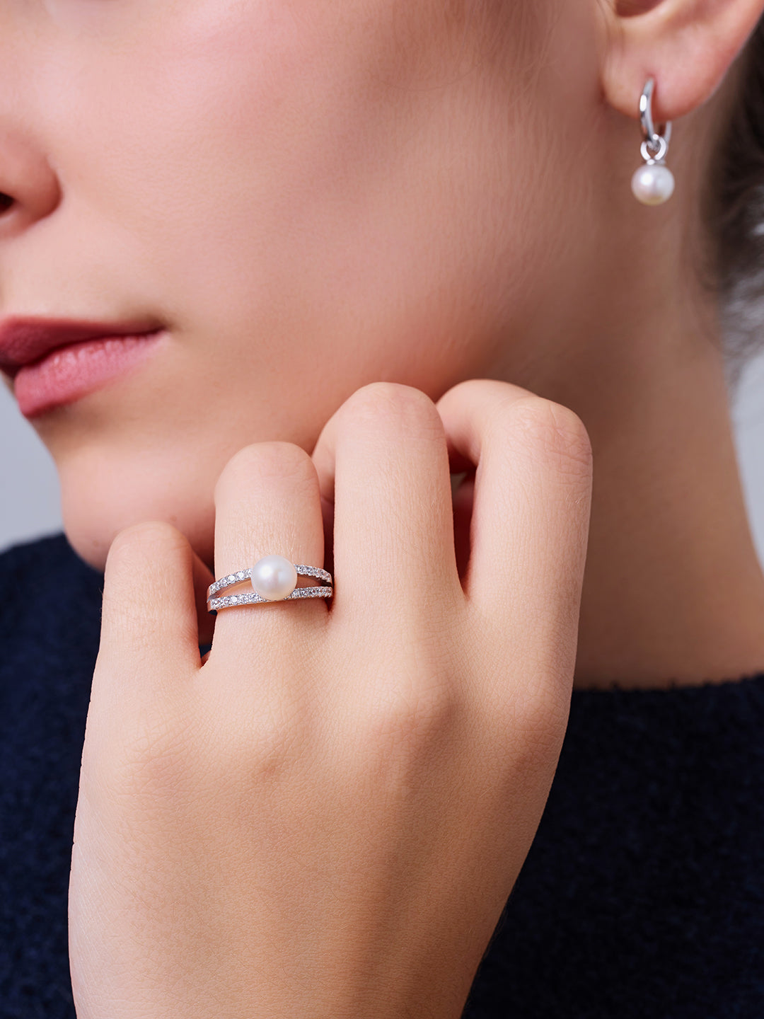 Bague en perle d'eau douce de qualité supérieure WR00384
