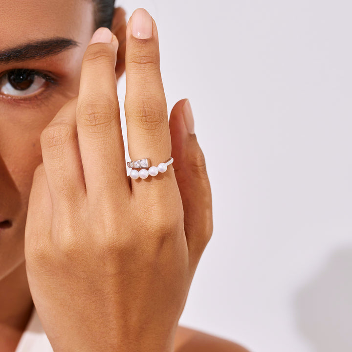 Top-Qualität Süßwasser-Perlenring WR00391 | WASSERFALL