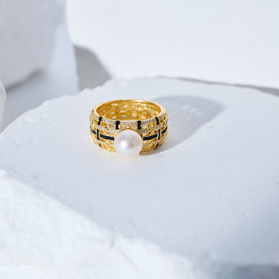 Top Grade Freshwater Pearl Ring WR00392 | TWEED - PEARLY LUSTRE