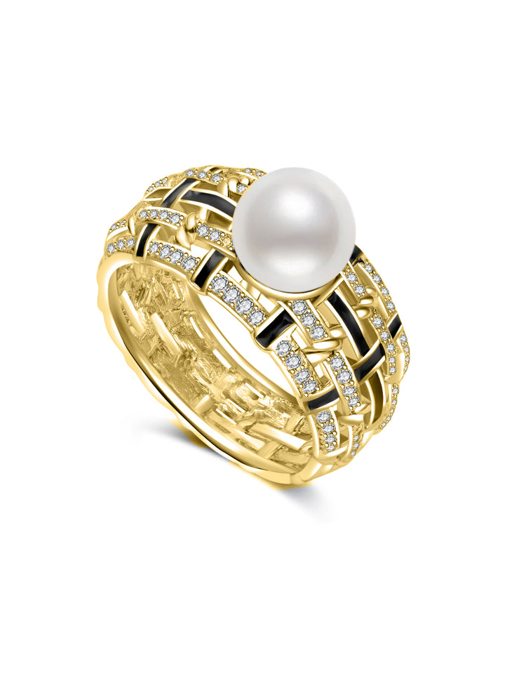 Anillo de perla de agua dulce de primera calidad WR00392 | TWEED