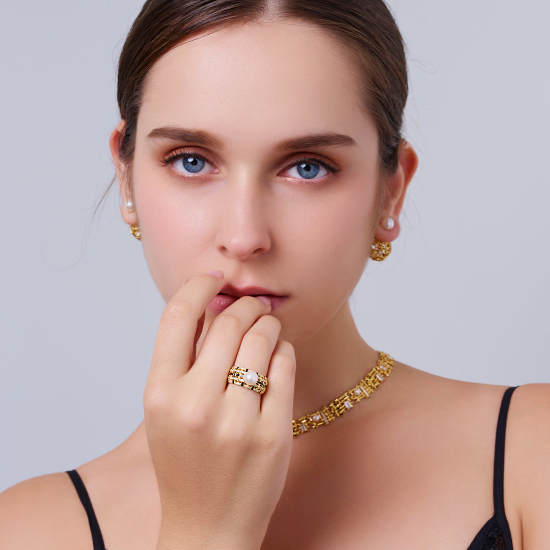 خاتم لؤلؤ مياه عذبة عالي الجودة WR00392 | TWEED