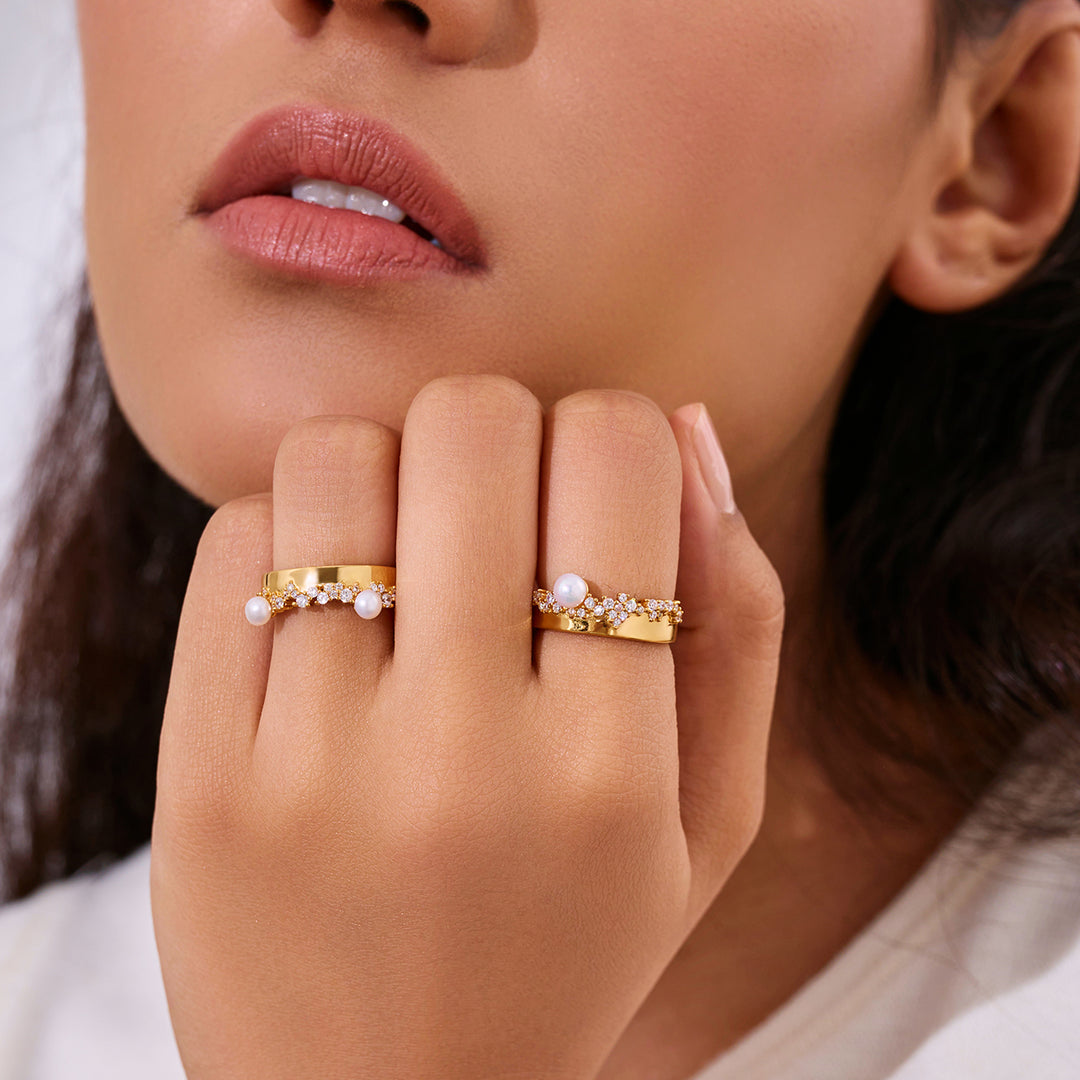 Bague en perle d'eau douce de qualité supérieure WR00394 | SANDS