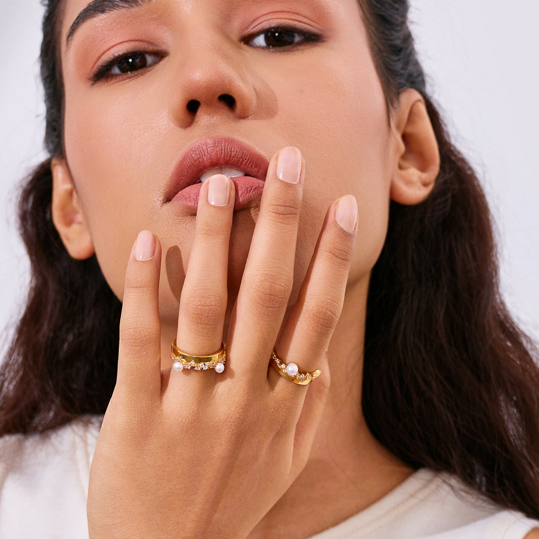 Bague en perle d'eau douce de qualité supérieure WR00394 | SANDS