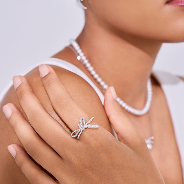 خاتم لؤلؤة مياه عذبة WR00395 | RIBBON