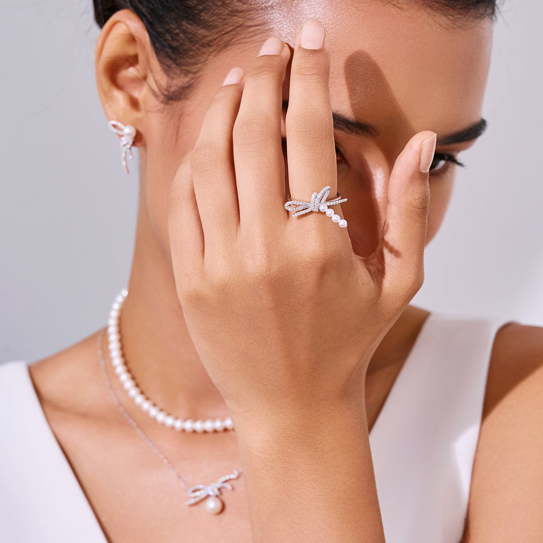 خاتم لؤلؤة مياه عذبة WR00395 | RIBBON