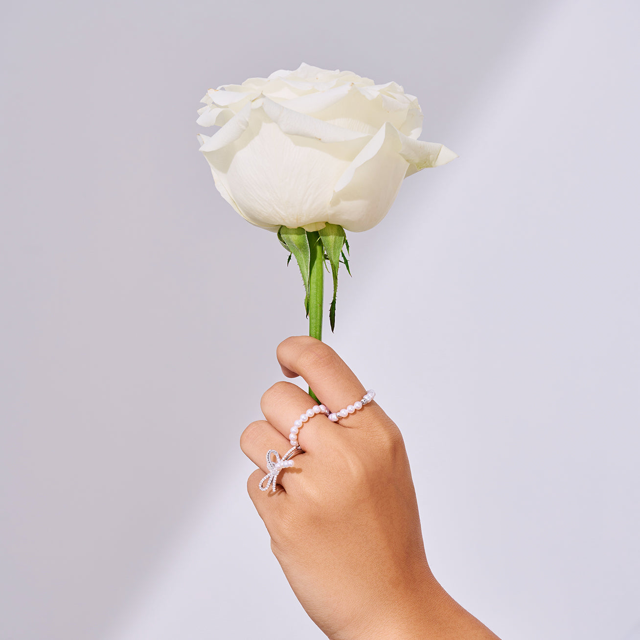 Bague avec perles d&