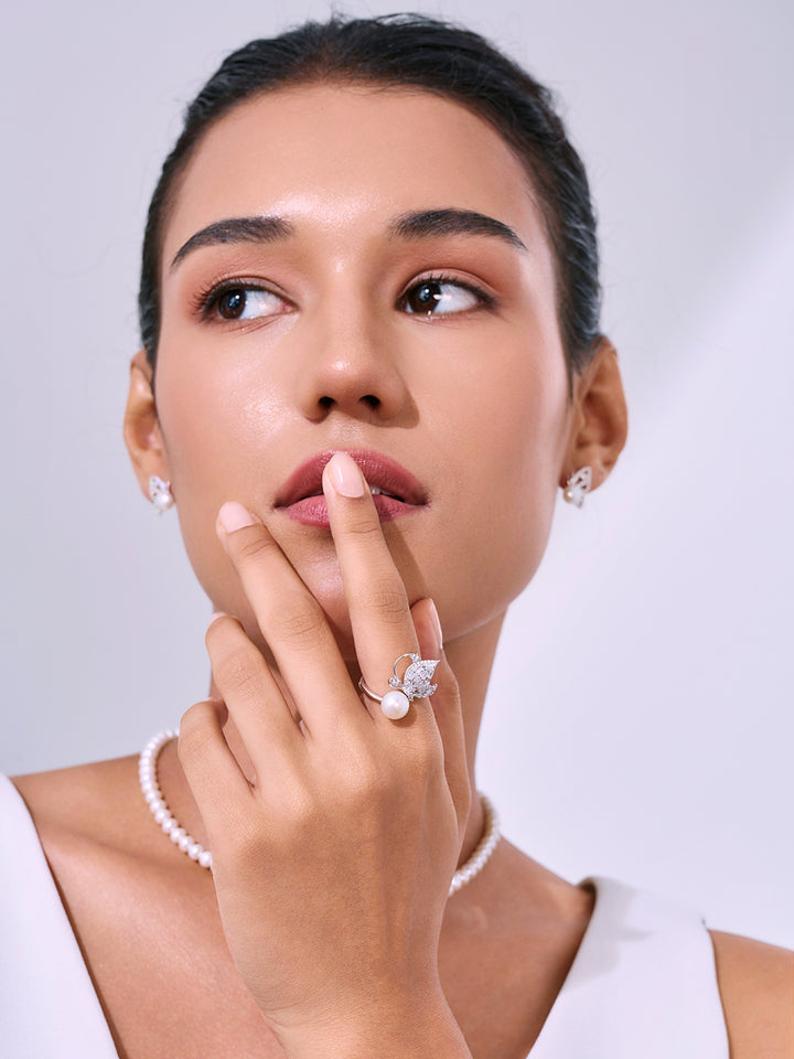 Cincin Mutiara Air Tawar Gred Atas WR00400 | BUTTERFLY