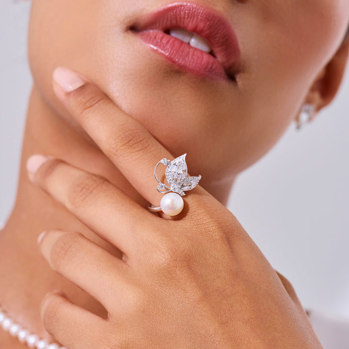 خاتم لؤلؤة المياه العذبة WR00400 | BUTTERFLY