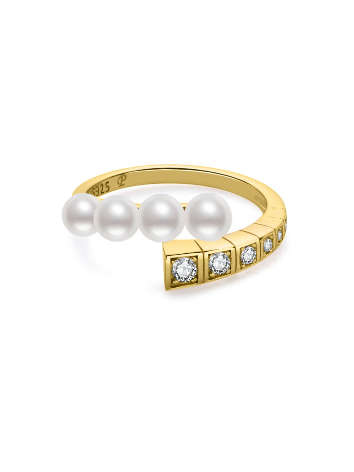 Anillo de perla de agua dulce de primera calidad WR00403 | WATERFALL