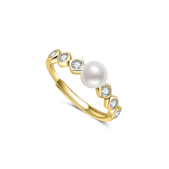 Bague en perle d'eau douce de qualité supérieure WR00404 | BUBBLE