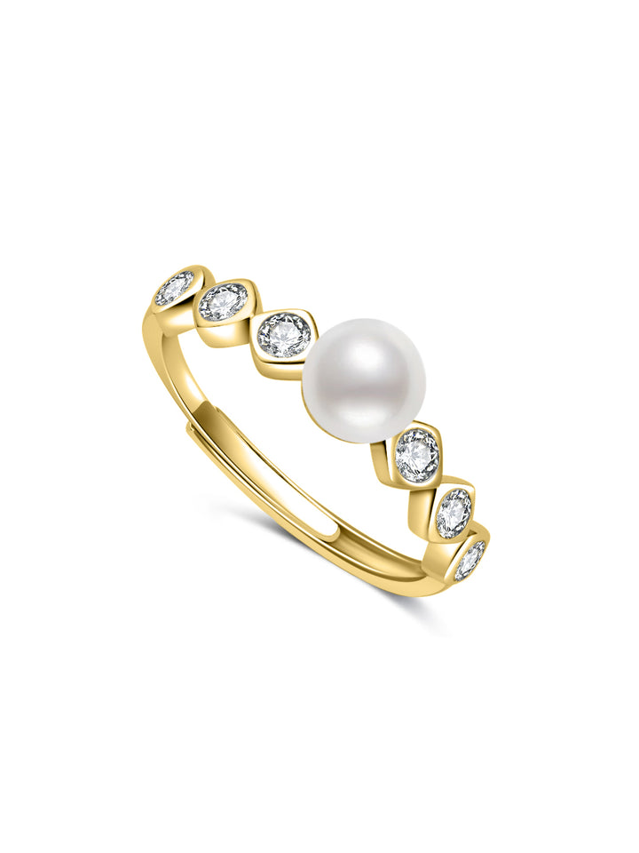 Anillo de perla de agua dulce de primera calidad WR00404 | BUBBLE