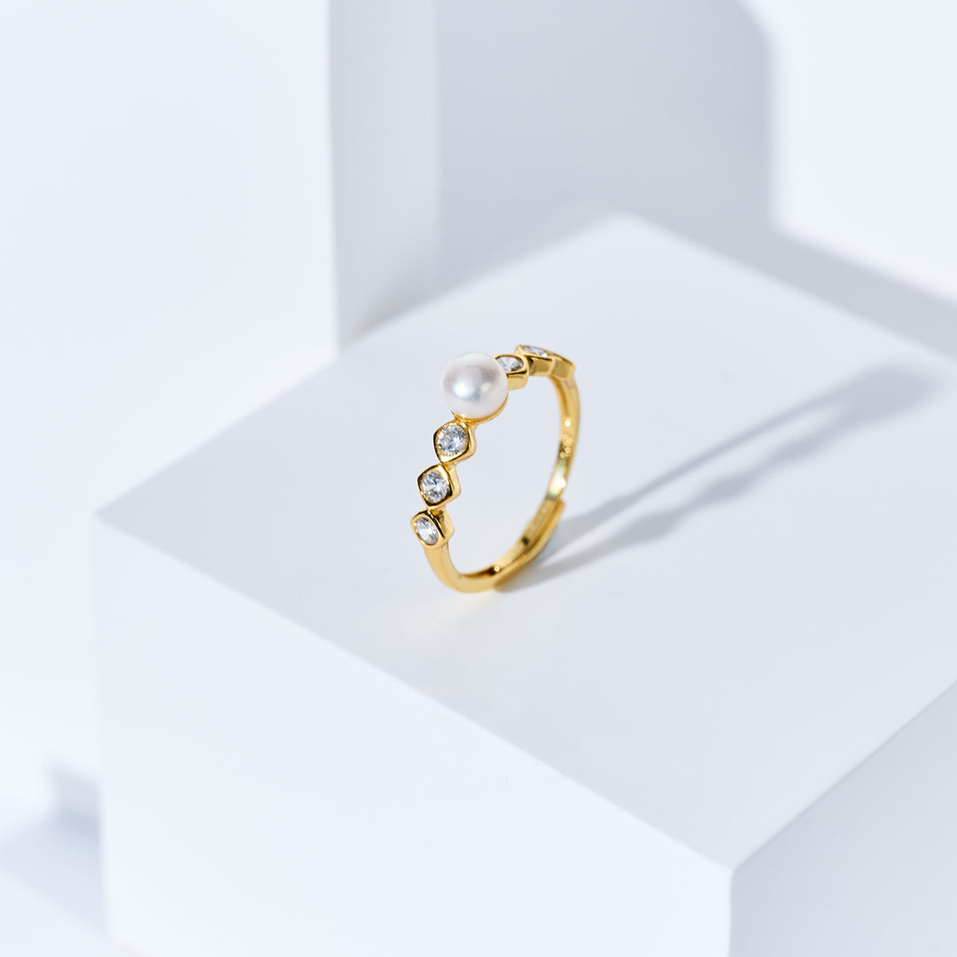 Anillo de perla de agua dulce de primera calidad WR00404 | BUBBLE