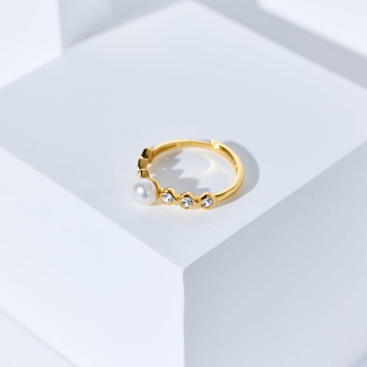 Anillo de perla de agua dulce de primera calidad WR00404 | BUBBLE