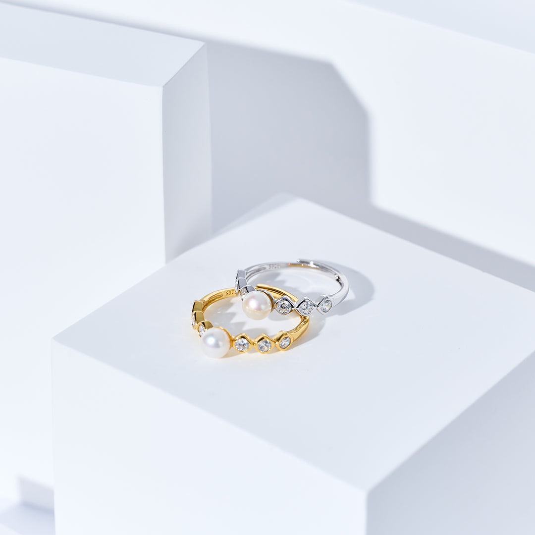 Bague en perle d'eau douce de qualité supérieure WR00405