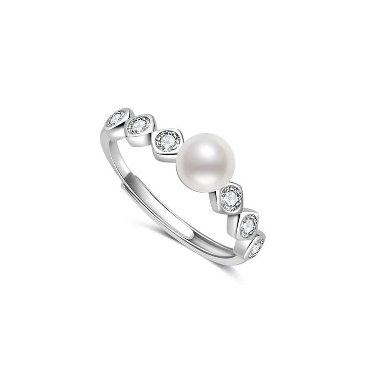 Anello con Perla d'Acqua Dolce di Prima Qualità WR00405