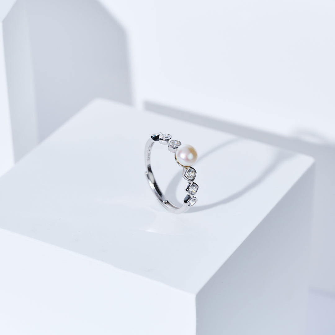 Bague en perle d'eau douce de qualité supérieure WR00405