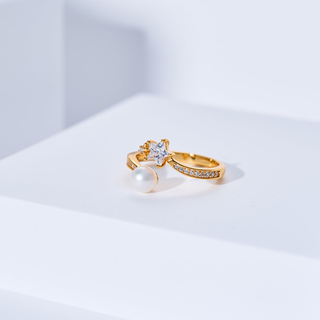 Anillo de perla de agua dulce de primera calidad WR00408 | STARRY