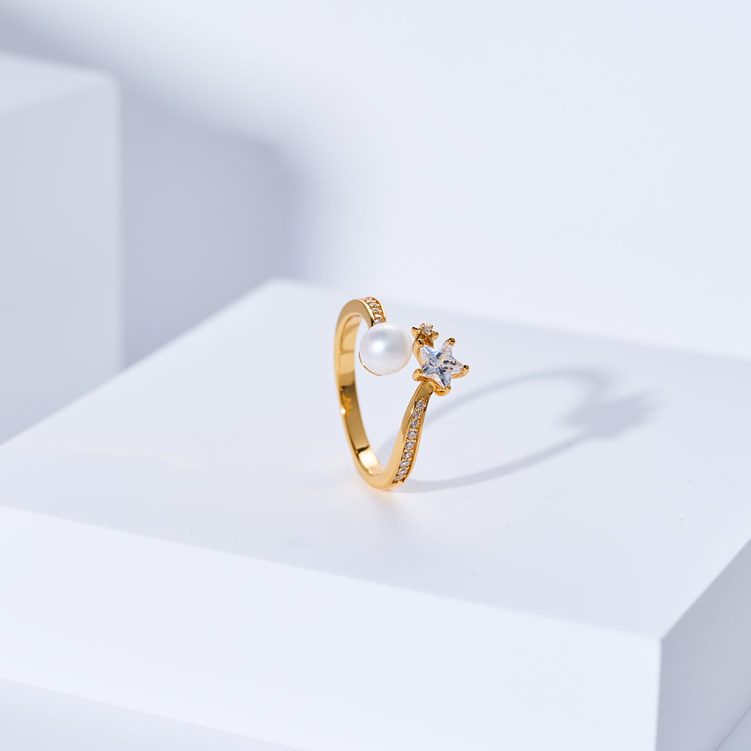 Anillo de perla de agua dulce de primera calidad WR00408 | STARRY