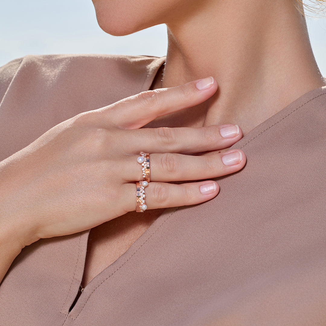 Top Grade Freshwater Pearl Duo Ring WR00435 | SANDS