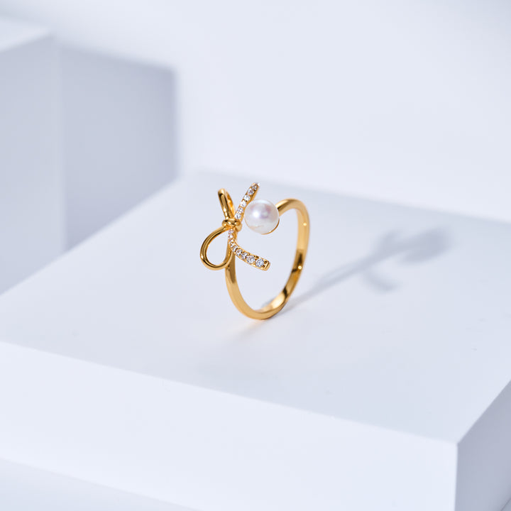 Anillo de perla de agua dulce de primera calidad WR00417 | CINTA