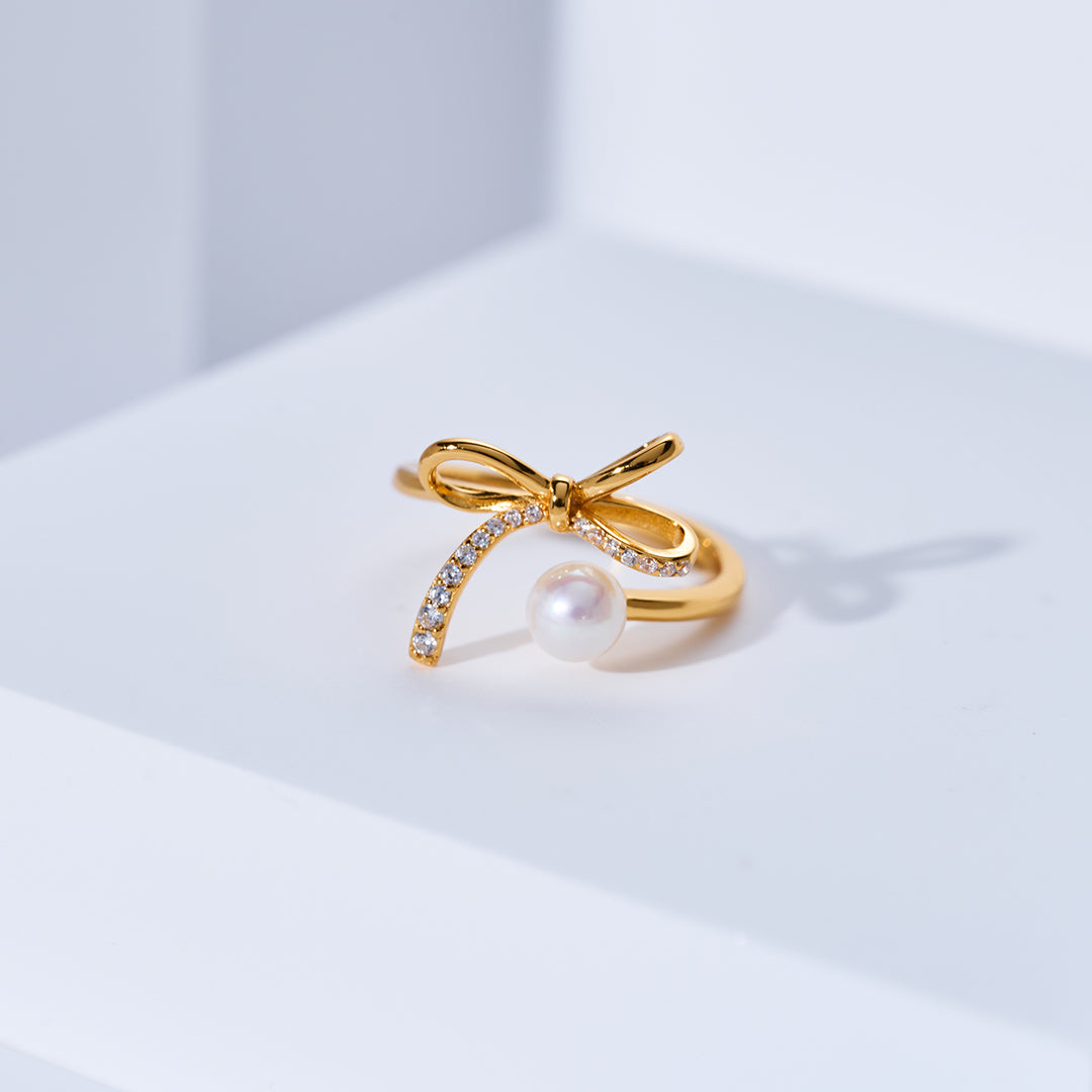 Anillo de perla de agua dulce de primera calidad WR00417 | CINTA