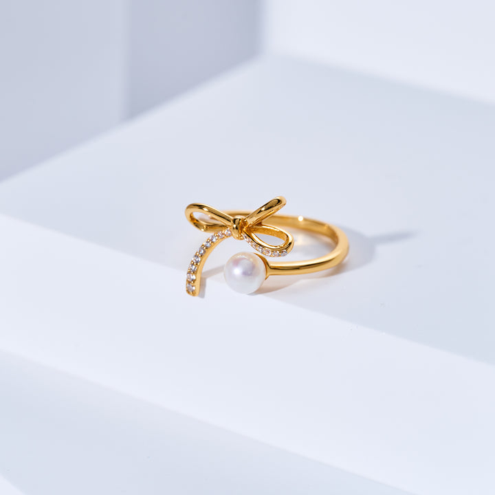 Anillo de perla de agua dulce de primera calidad WR00417 | CINTA