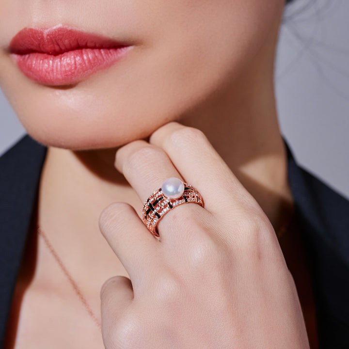 Cincin Mutiara Air Tawar Gred Atas WR00419 | TWEED