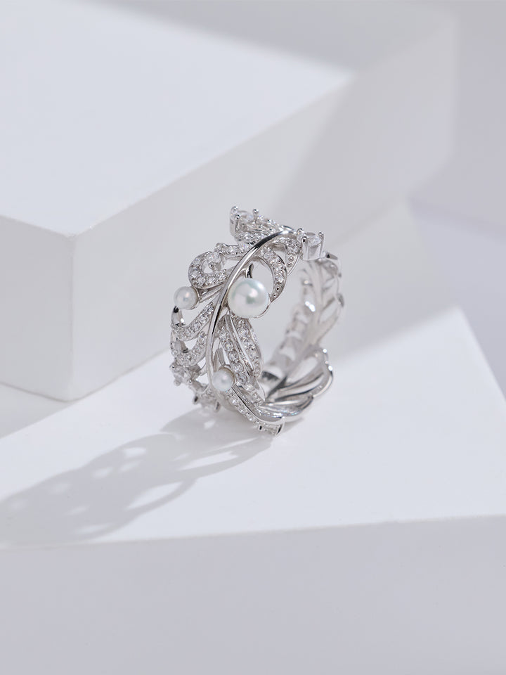 顶级淡水珍珠戒指 WR00420 | 羽毛