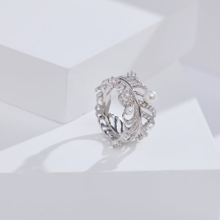 顶级淡水珍珠戒指 WR00420 | 羽毛