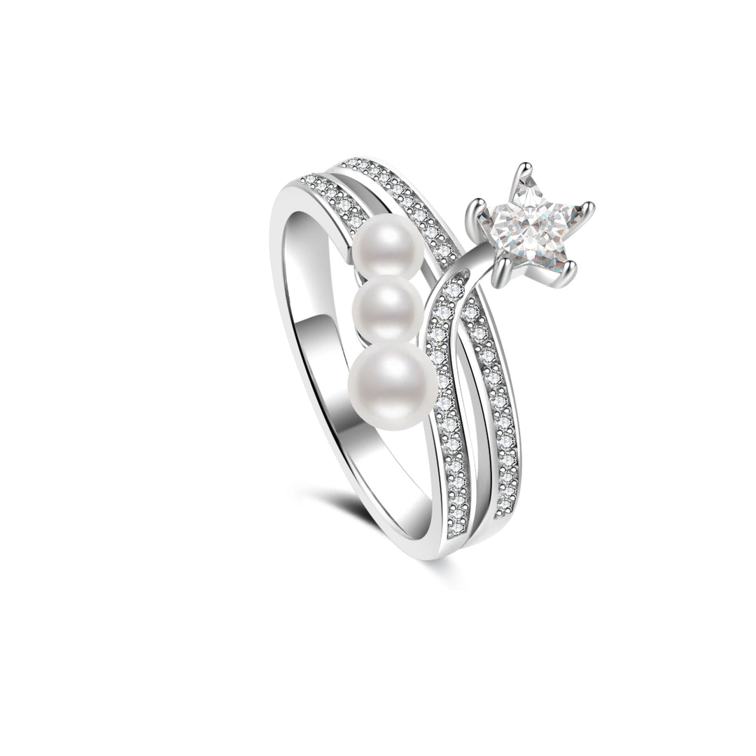 Bague en perle d'eau douce de qualité supérieure WR00422 | STARRY