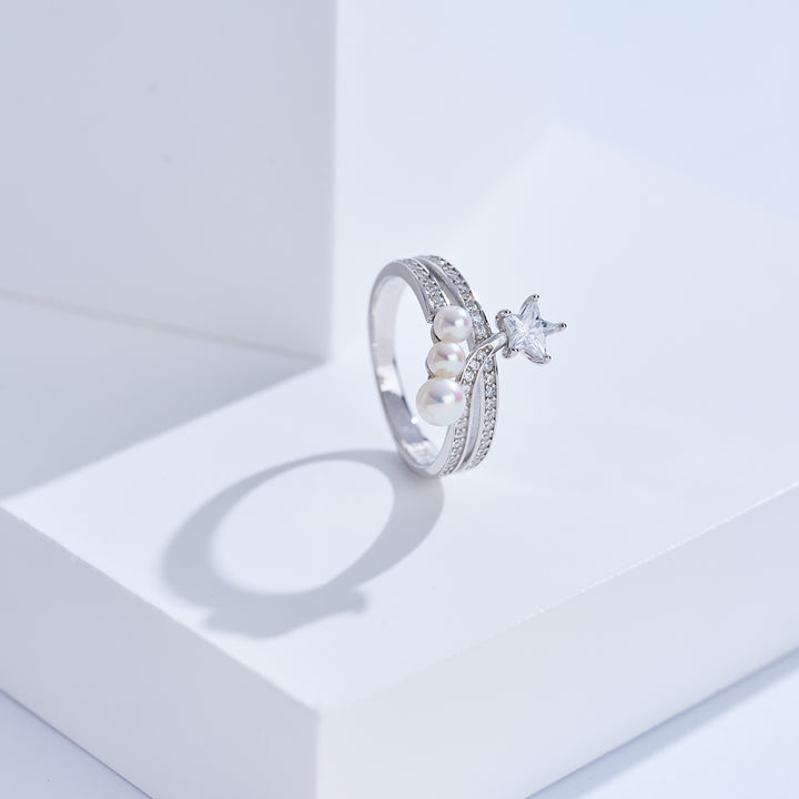 Bague en perle d'eau douce de qualité supérieure WR00422 | STARRY