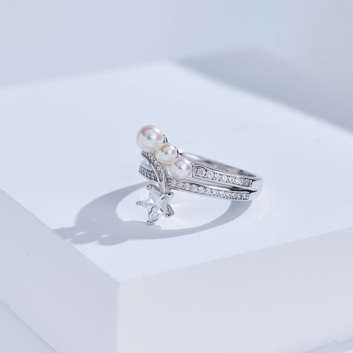 Bague en perle d'eau douce de qualité supérieure WR00422 | STARRY