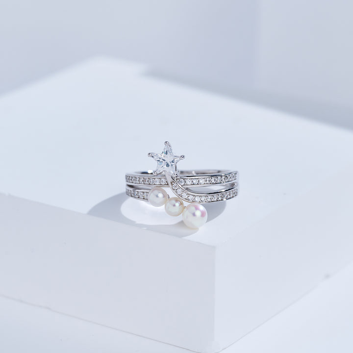 Bague en perle d'eau douce de qualité supérieure WR00422 | STARRY