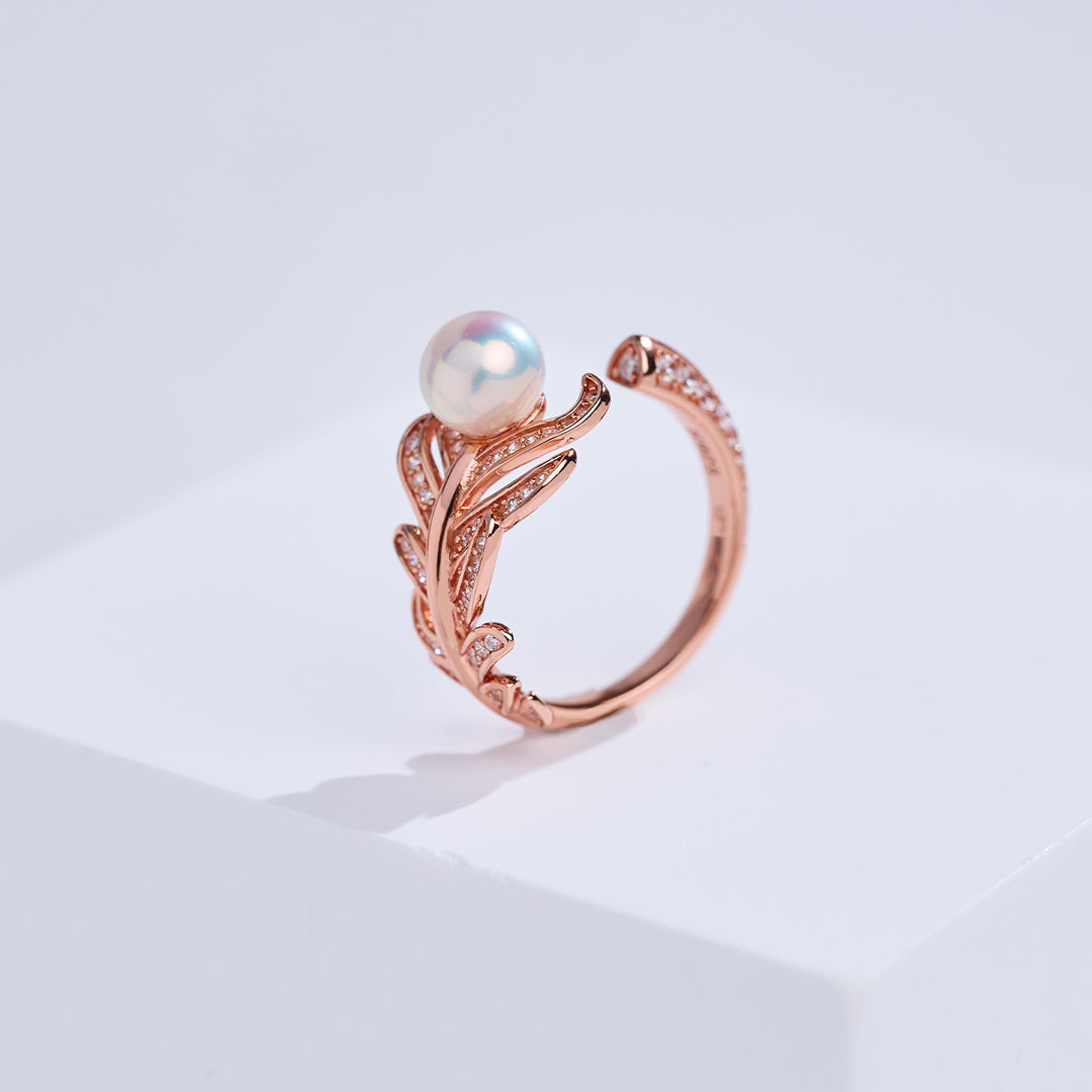Anillo de perla de agua dulce de primera calidad WR00426 | PLUMA