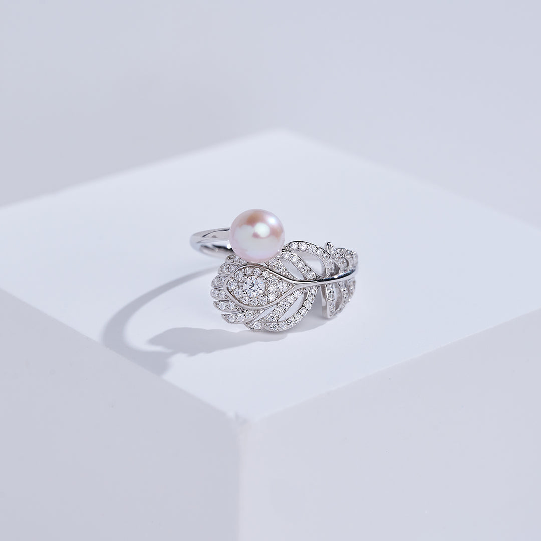 최상급 담수 진주 반지 WR00428 | FEATHER