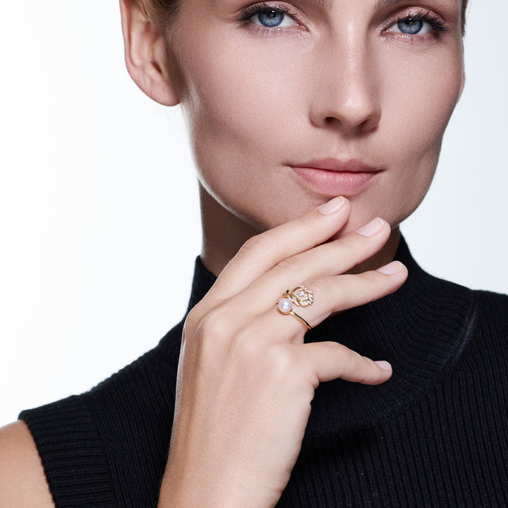 خاتم لؤلؤ مياه عذبة عالي الجودة WR00429 | فيذر