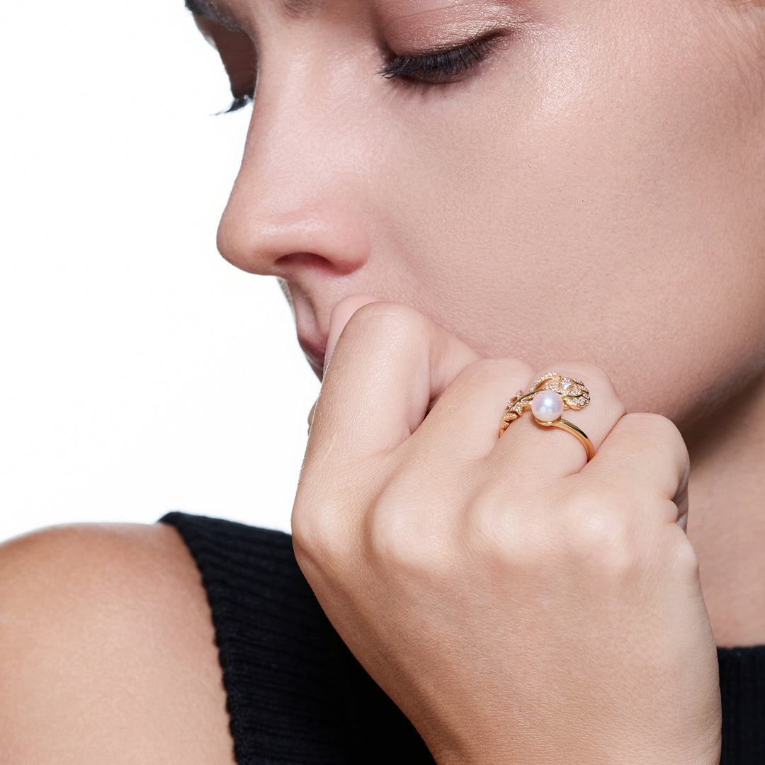 خاتم لؤلؤ مياه عذبة عالي الجودة WR00429 | فيذر