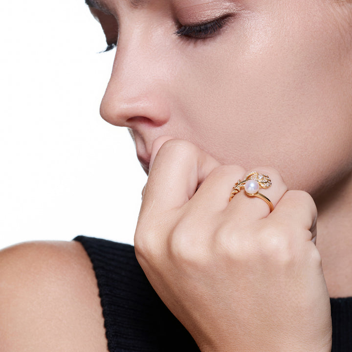 خاتم لؤلؤ مياه عذبة عالي الجودة WR00429 | فيذر