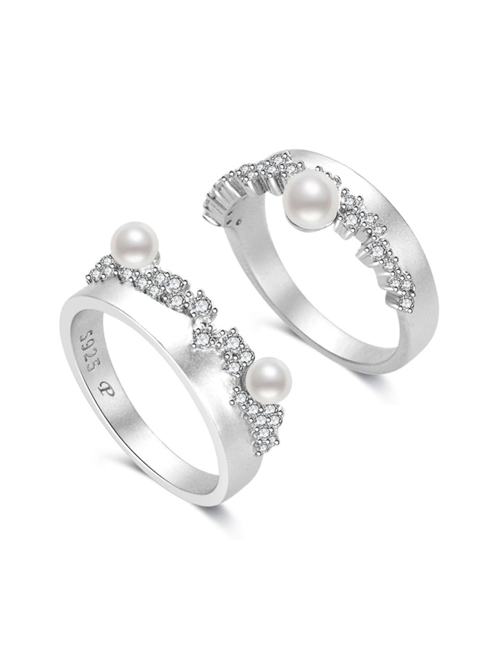 Anillo Dúo de Perlas de Agua Dulce de Primera Calidad WR00433 | SANDS